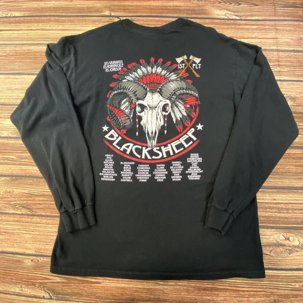 Black Sheep Longs Sleave Shirt Men Large Black Graphic Savage